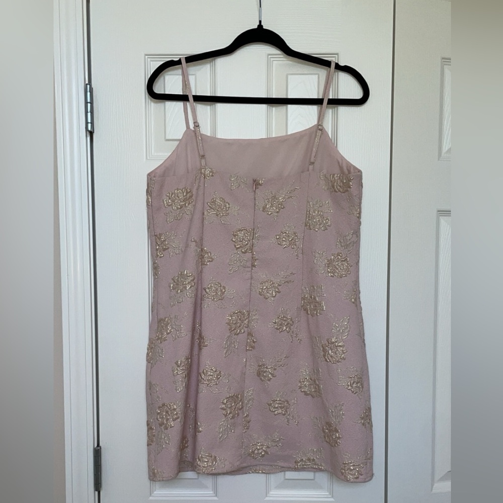 Party-Starter Lavender Pink Floral Jacquard Mini Dress - Picture 7 of 12